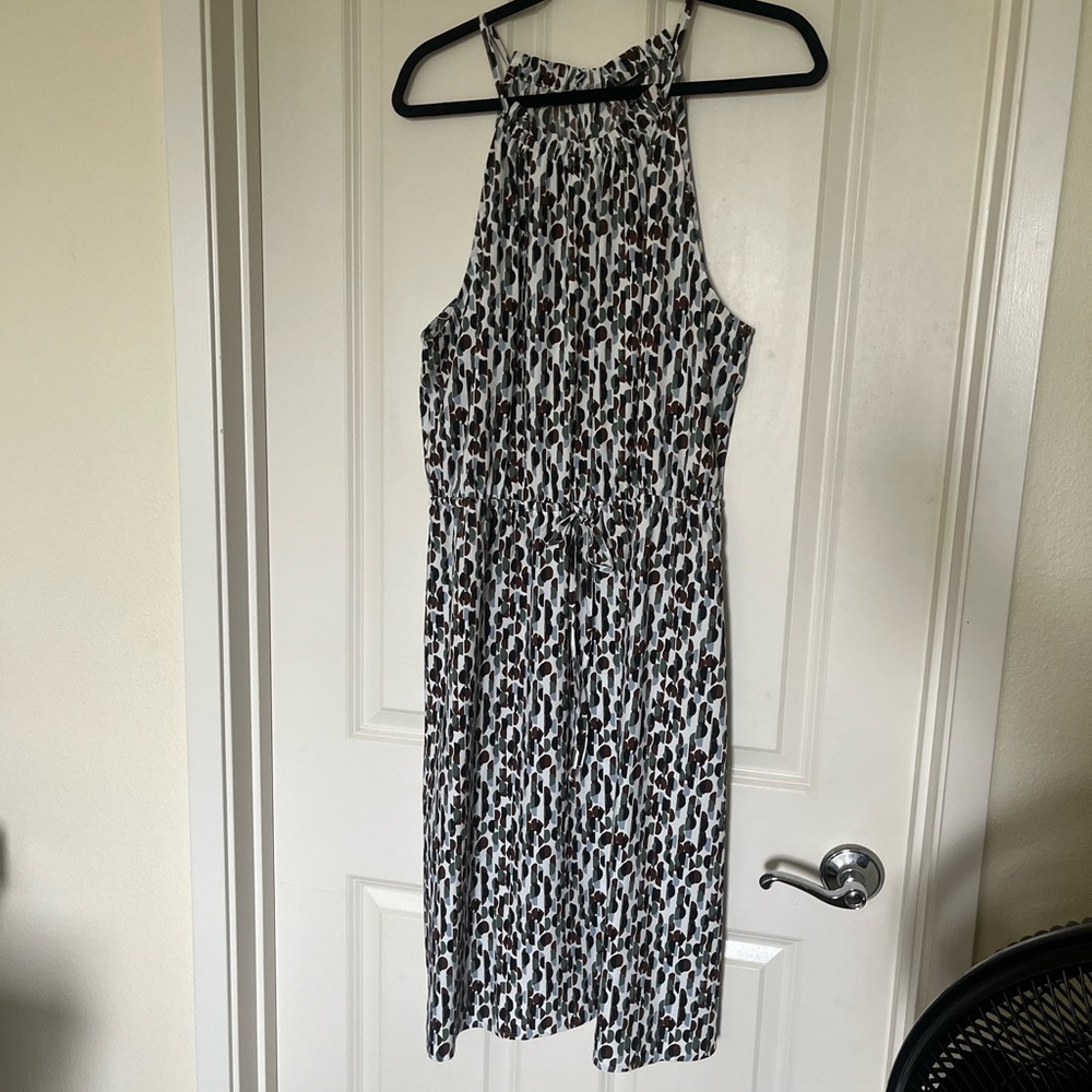 Ann Taylor Factory Black and White Animal Print Midi Dress